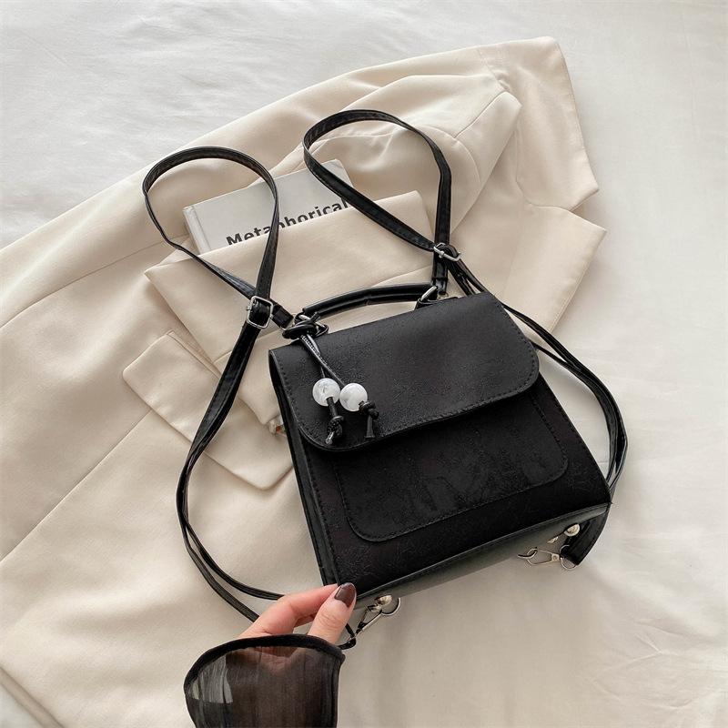 

Новый рюкзак с вышивкой в китайском стиле, женская осенняя мода, персонализированный рюкзак в студенческом стиле, маленькая квадратная сумка чёрный