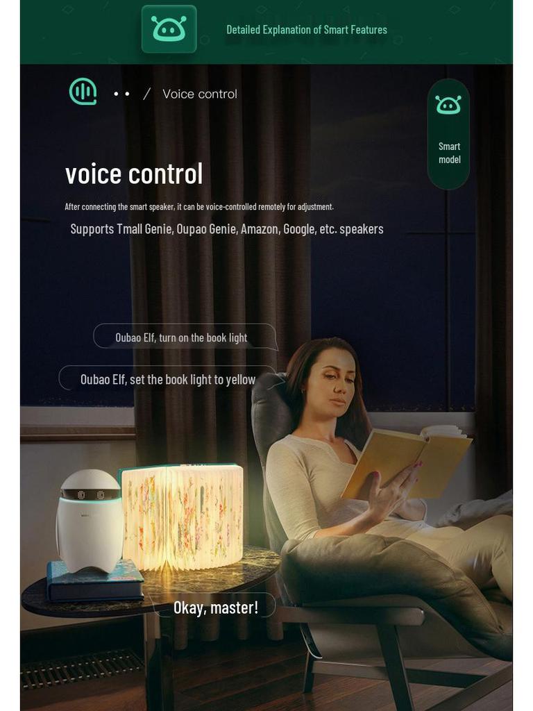 Creative USB Rechargeable Folding Book Night Light - Cultural Gift & Bedside Lamp