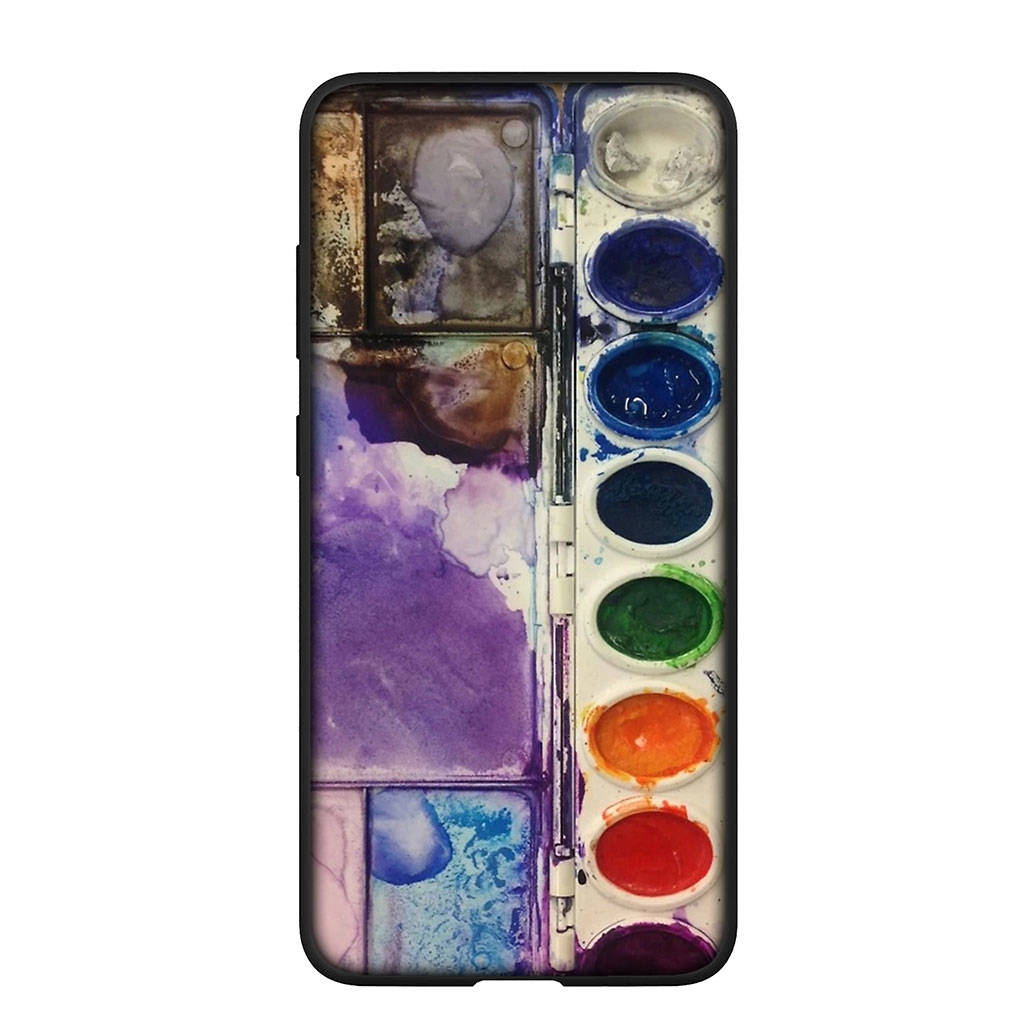 Hoesje voor Samsung Galaxy S25 S24 S23 iPhone 16 15 Xiaomi Redmi Note 14 13 12 16E 11 Pro Max OPPO Moto Huawei Paintbox Palette Water Color Pallet Cover