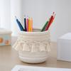 Nordic Minimalist Tassel Cotton Rope Storage Basket, Indoor Creative Small Pen Holder