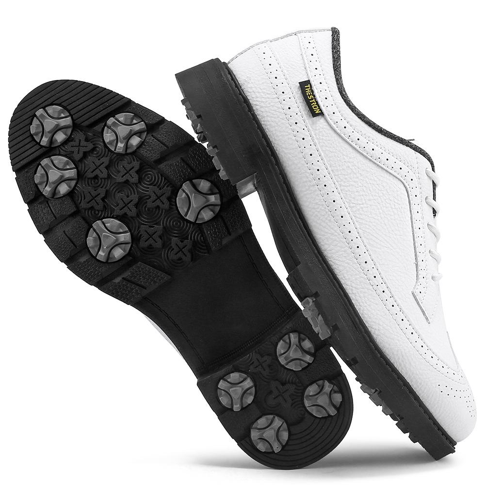 Men's Large Non-slip Spiked Golf Shoes, Size 39-49, Black/White Comfortable Training Footwear