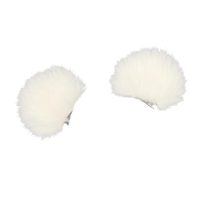 Simulation Bear Ear Hair Clip for Cosplay Party Furry Faux Furs Ear Hair Clip Halloween Party RolePlay Maid Barrettes