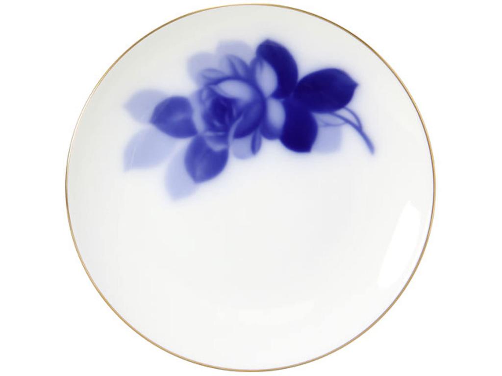 Okura Art Pottery Blue Rose (8211) 16cm Bread Plate, Made in Japan, 34h/8211