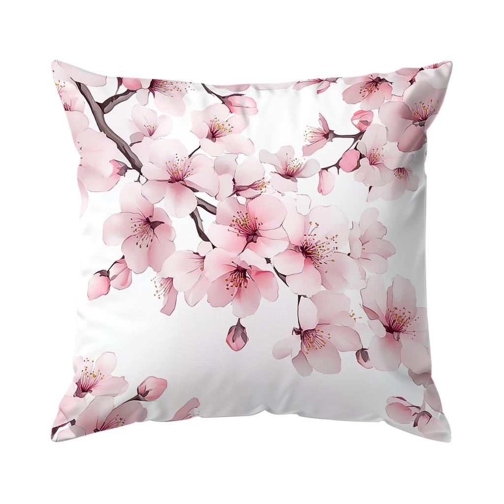Pink Cherry Blossoms Pillowcase Printed Polyester 40/45/50Cm Throw Pillowcover Decorative Sofa Cushion Pillowslip Home Decor