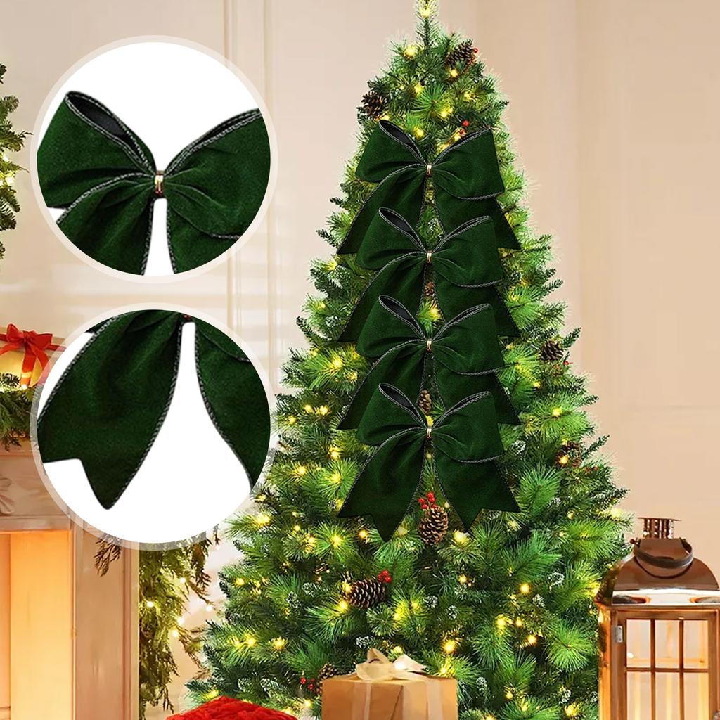 Christmas Bow Decorations, Fabric Christmas Tree Wreaths, Decorative Bow Decorations, Hanging Ornaments
