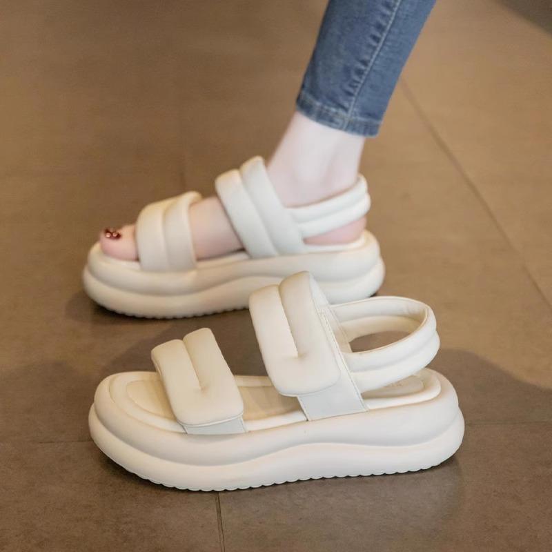 Nowe Codzienne Buty Sportowe Plażowe na Grubej Podeszwie z Rzepami dla Kobiet