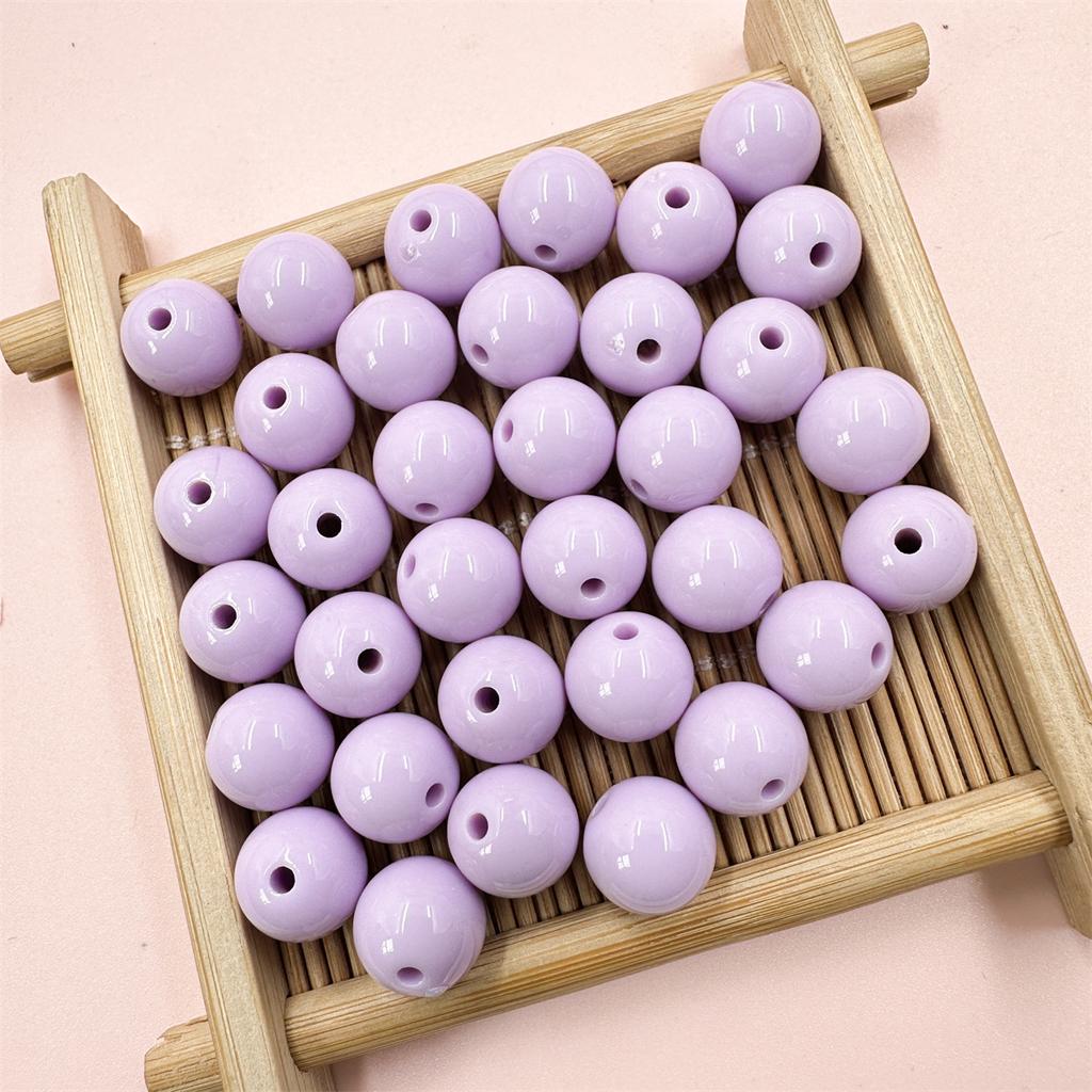 Home Party Supplies for Jewelry Making Round Loose Beads DIY Solid Color 50PC Multicolor 10mm Opaque