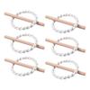 6Pcs Set Nordic Solid Wood Stick Thick Cotton Rope Simple Binding Rings Bedroom Living Room Decoration Curtain Buckles