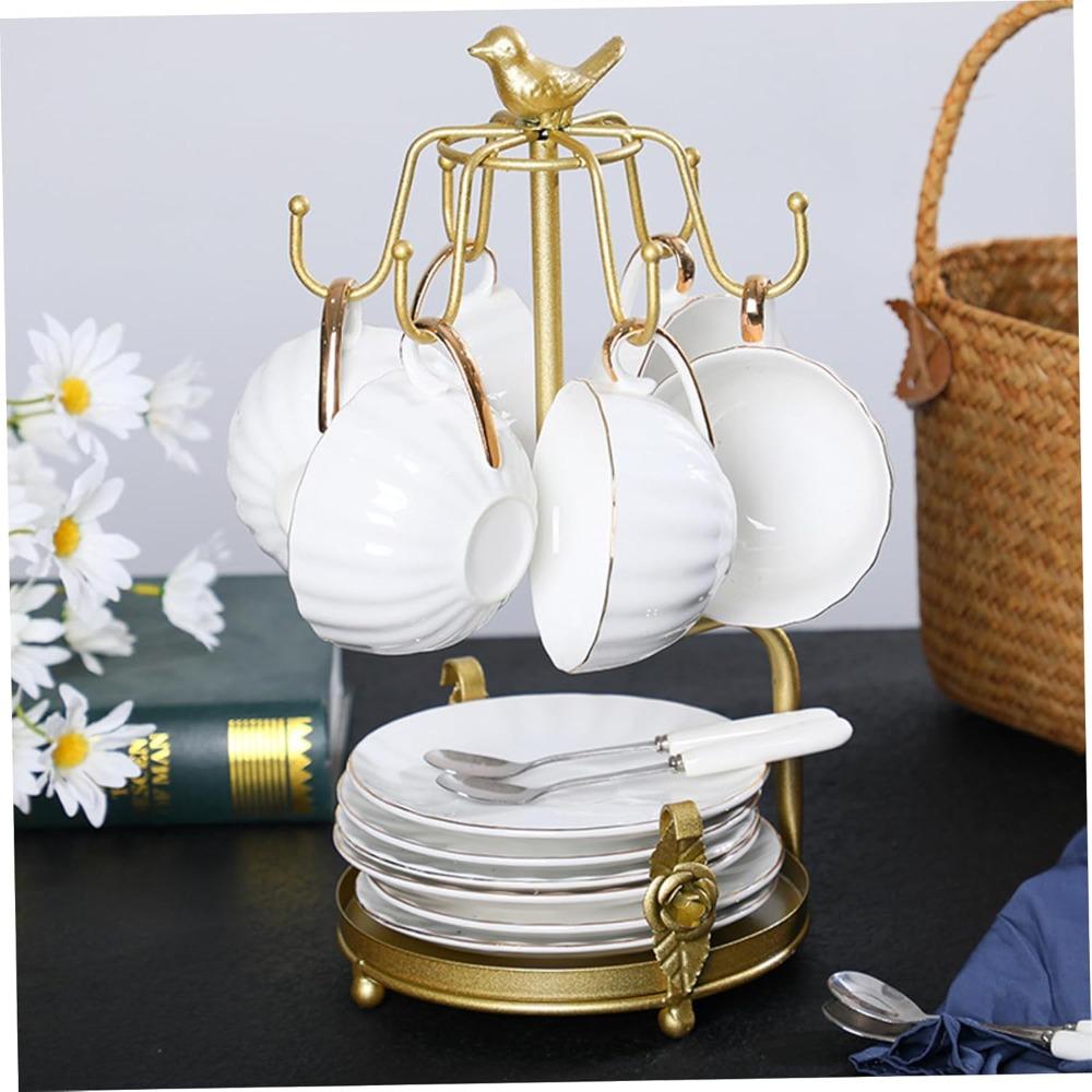 Counter Cup Rack Coffee Cup Holder Bird Decor Solid Brass Mug Rack Tree New Tea Cup Holder  Home