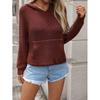2025 Autumn and Winter Pullover Hooded Knitting Pocket Long Sleeve Five-Pointed Star Work Clothing Sweater Female Knitted Sweater
