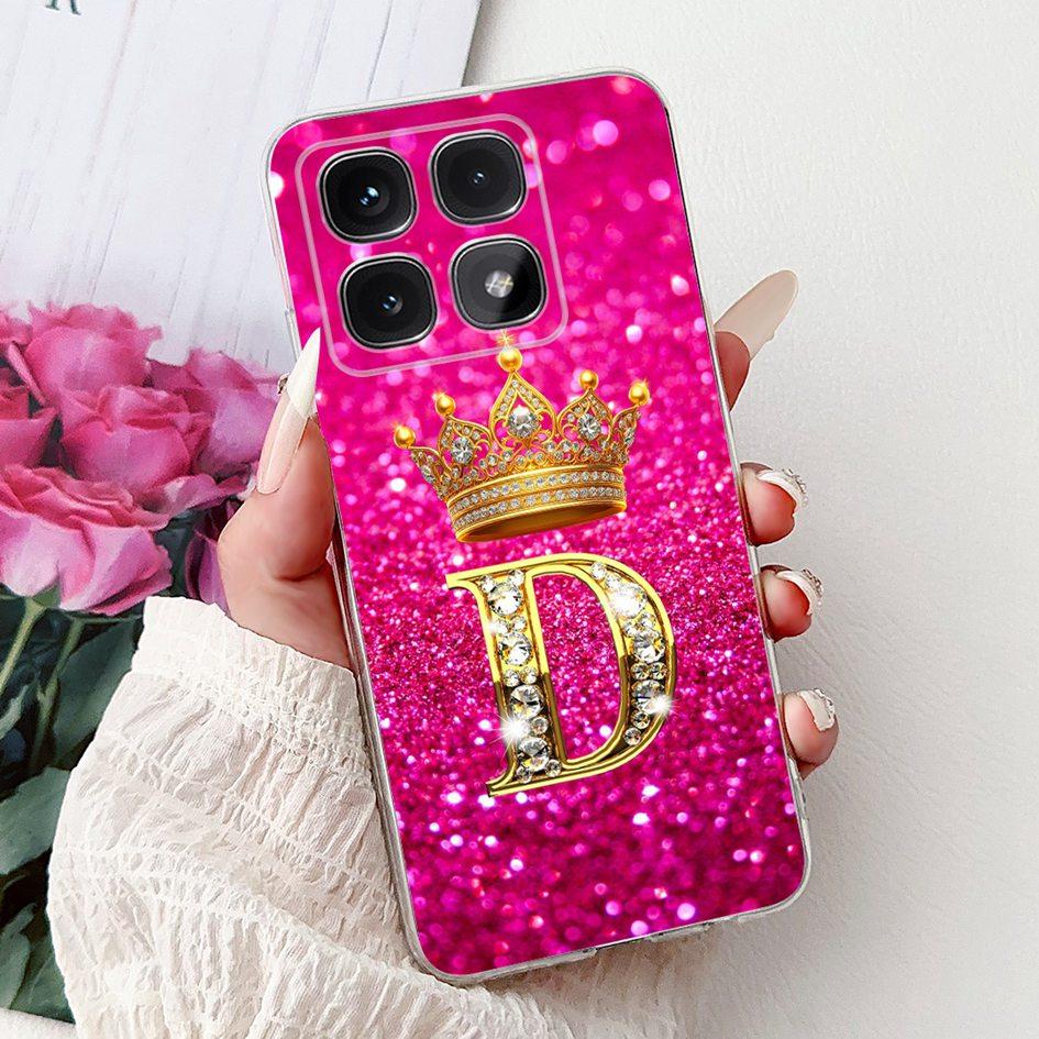 For Xiaomi 14T Pro 5G Case Luxury Crown Letters Soft Silicone Couple Phone Cover For Xiaomi 14T Mi14T 14TPro 2024 Protect Shells
