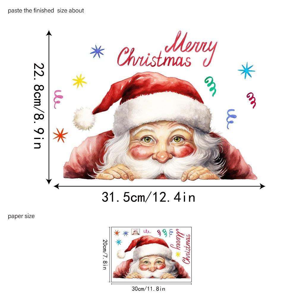 Santa Claus, English Letters, Glass Stickers, Mall Window and Door Decorations, Static Stickers, Party Decoration Stickers, Christmas Decorations