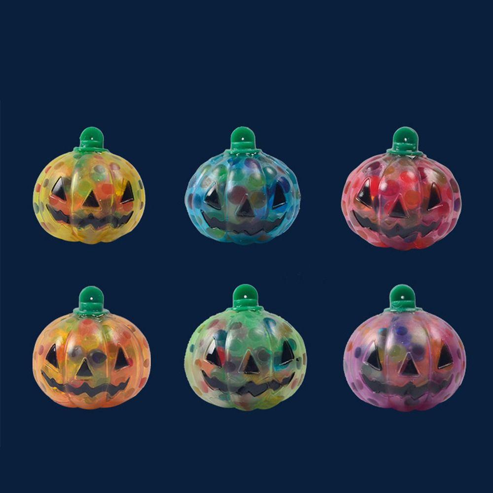 Colorful Halloween Shiny Fidget Toy Soft Pumpkin Stress Balls Squishy Squeeze Ball  Party Favors
