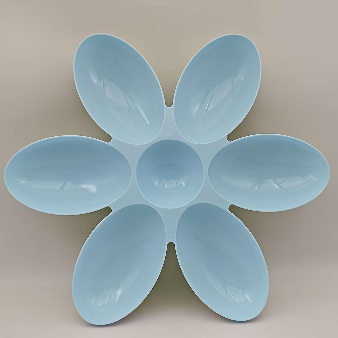 

Multi-grid Petal Cat Bowl - Shared feeding for kittens, kittens and puppies, up to six cats can eat at the same time синий