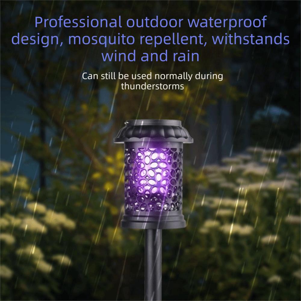 Solar-Powered Solar-Powered Mosquito Killer Lamp Waterproof Floor-Mounted Mosquito Trap Lawn Use
