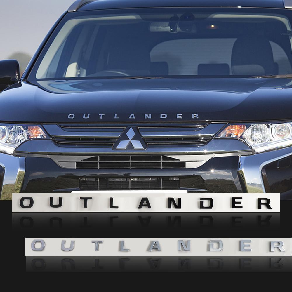 Car 3D ABS Letters Outlander Logo Decals Sticker For Mitsubishi Pajero Outlander XL Montero Lancer Triton Galant ASX Xpander