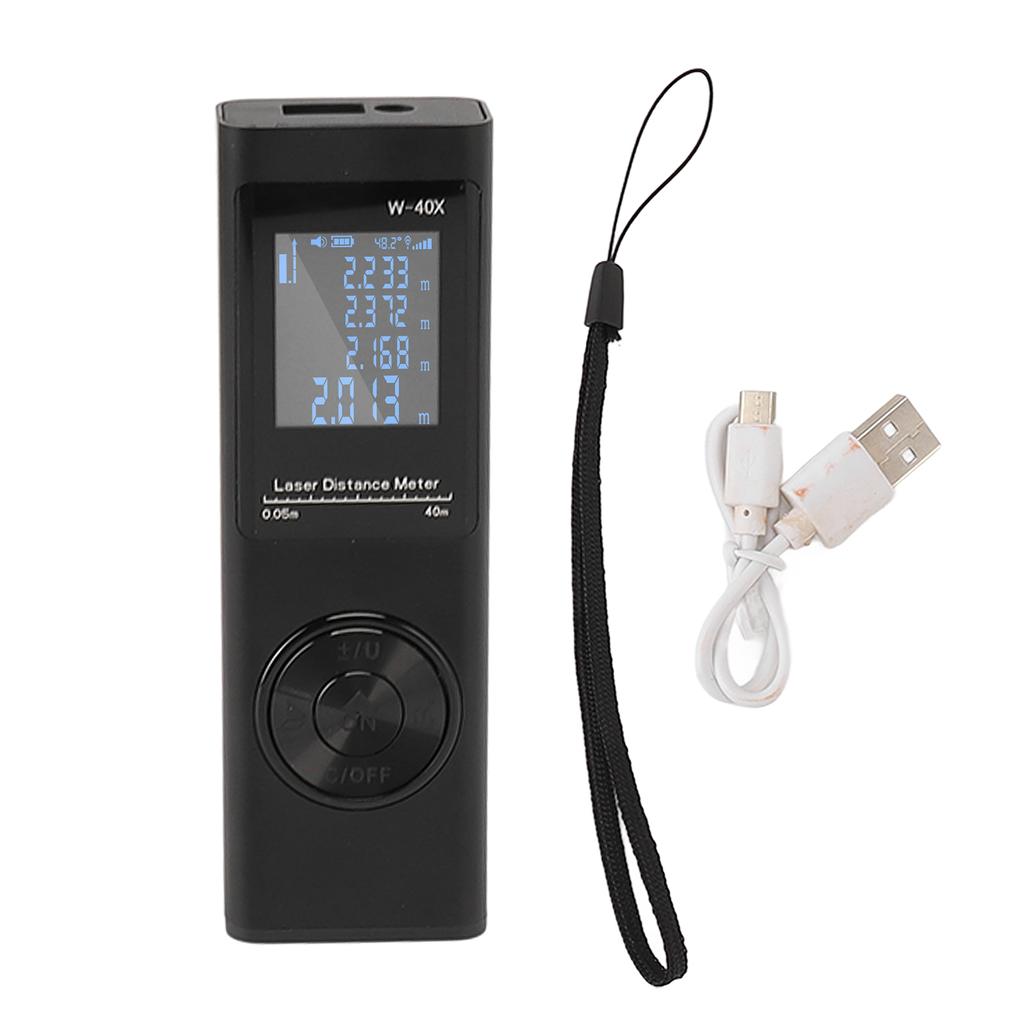 Laser Distance Meter High Accuracy Rechargeable 131ft Handheld Rangefinder with Electronic Level