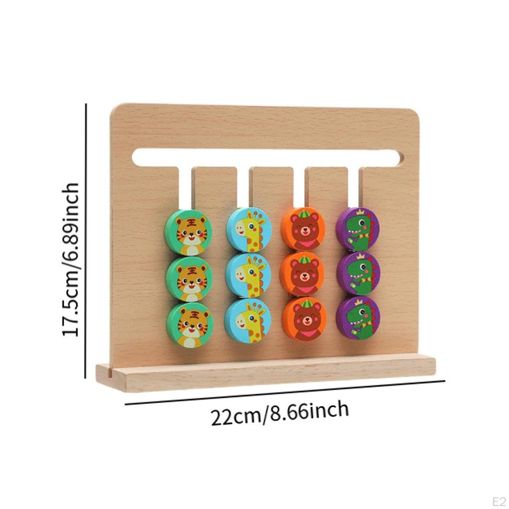 Slide Puzzle Toys Color Shape Matching Learning Educational Jigsaw Fine Motor Skills for 3 4 5 Years
