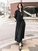 MER MER (2 Colors) Ice Linen Three-Pleated Skirt Black/Beige