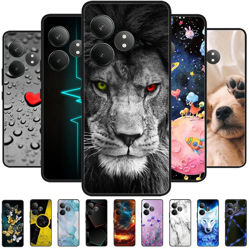 For Realme GT 6 GT6 Case Shockproof Soft TPU Silicone Phone Cover For Realme GT 6T Capa Realme GT6 GT6T Cartoon Matte Bumper