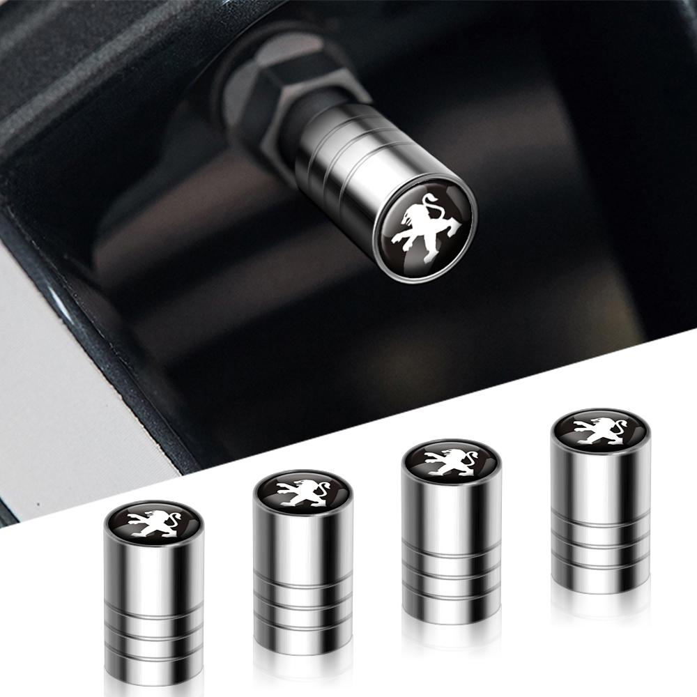 Car Tire Valve Stem Caps Car Wheel Tyre Air Valve Emblem Covers for PEUGEOT 2009 5008 301 308 406 407 408 508 108 2008 3008 107