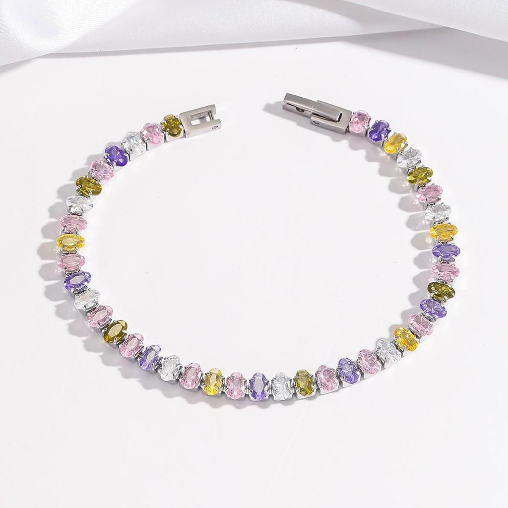 Cherry Epoxy Titanium Steel Bracelet for Women - Sweet Dopamine-Inspired Design