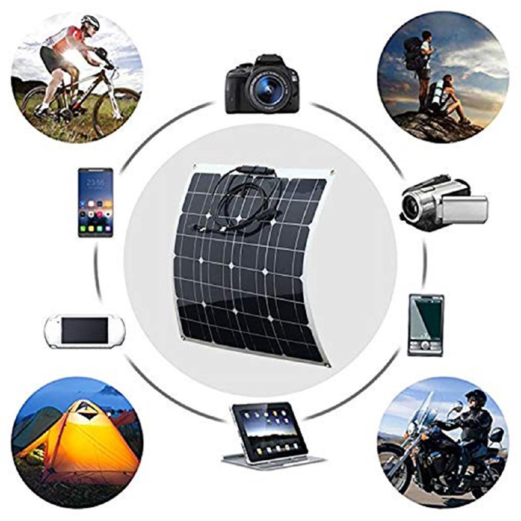 50W 18V 5V 10-50A Monocrystalline Solar Panel Battery Charger RV Motorhome Boats