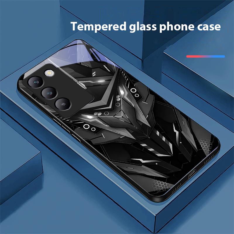 Creative Mech For Y72 33S 11 03 36 96 Lite 35 16 Iqoo 12 V40 SE 5G 29 40 21 30 X80 Pro Vivo Tempered Glass Phone Case Black
