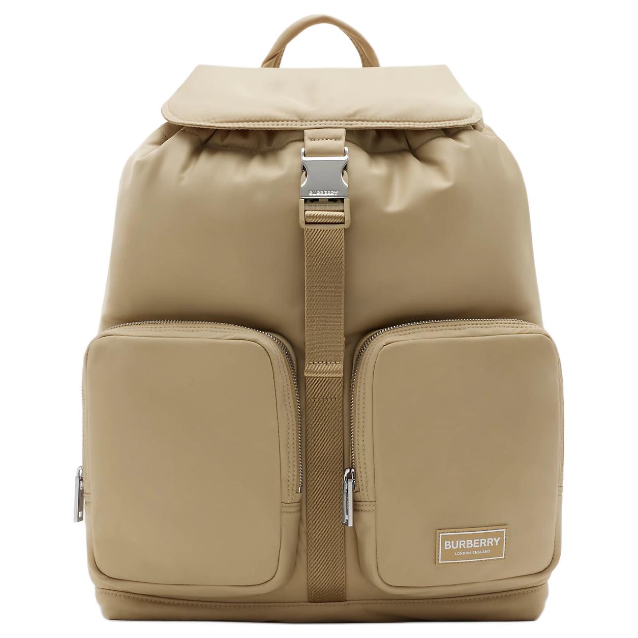 

Burberry Nylon Utility Backpack, Luxury Beige Water-Resistant Travel Rucksack for Men, School & Business Trip Use 81044891 Basic Set (Bag+Dust Bag)