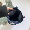 Retro Washed Denim Crossbody Handbag - Large Capacity, Printed Single-Shoulder Bag