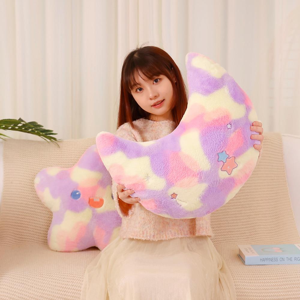 Girl Heart Star Moon Throw Pillow Plush Toy Flower Doll Home Pillow Cushion Girl Soothing Doll