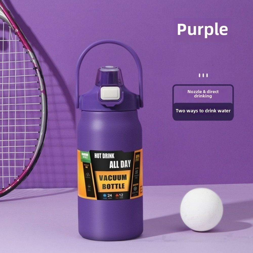 Termohrnek z nerezové oceli 304 s brčkem 2 v 1, kelímek na pití, kelímek na studenou vodu