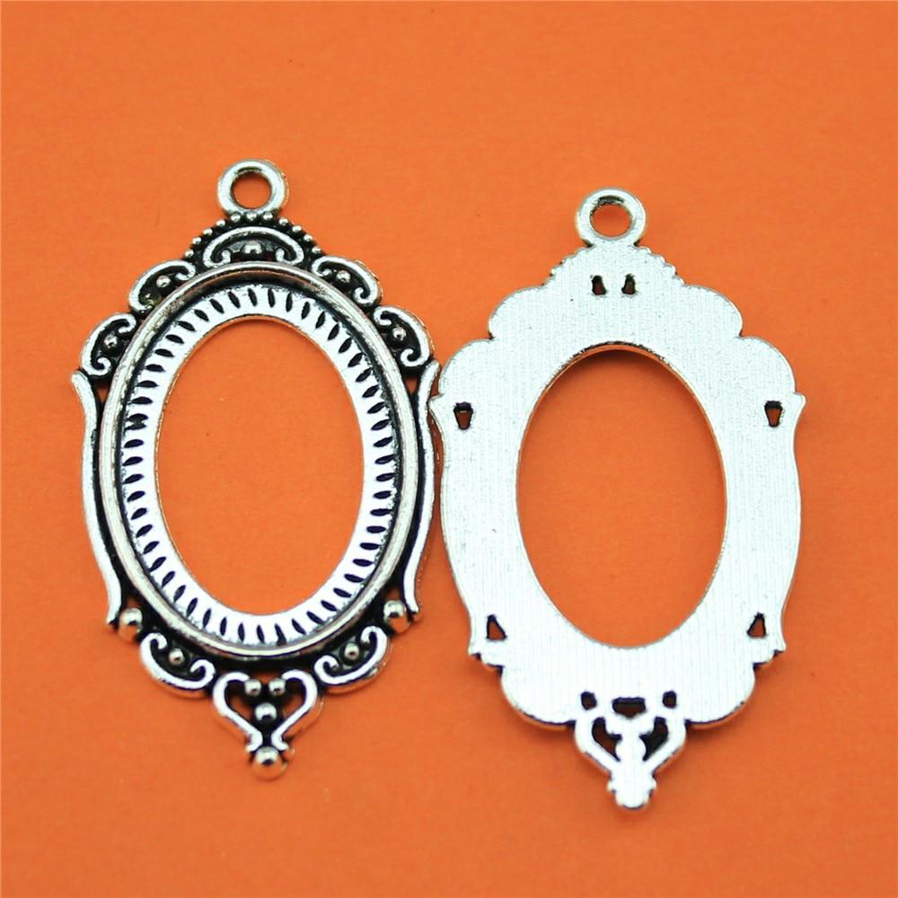 5 Pieces Cabochon Cameo Base Parts Hollow Inner Size 18x25mm Oval Flatback Resin Cabochons F4127