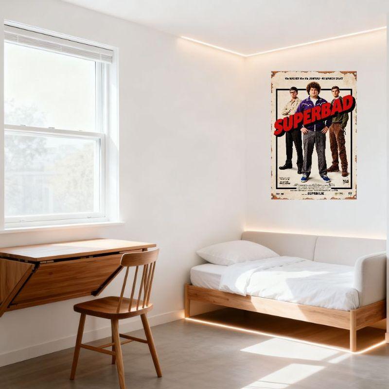 Superbad Movie Poster Vintage Metal Tin Sign Custom Comedy Movie Wall Plaque for Man Cave Home Bar Cafe Decor