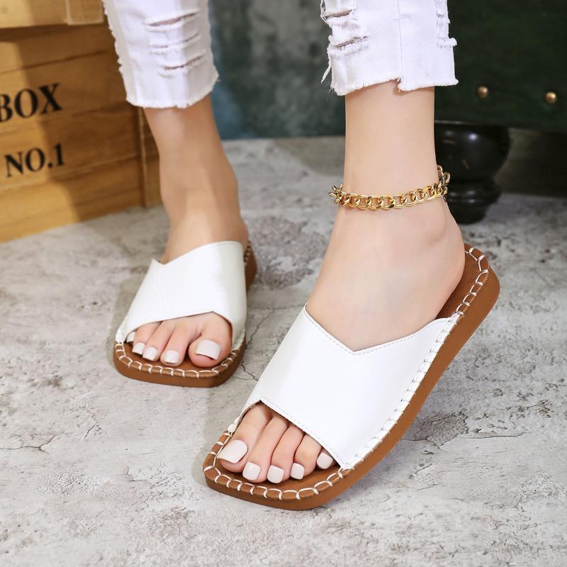 Women Slippers  Summer Luxury Fashion Flat Sandals Open Toe Non-Slip Outdoor Beach Slippers Slides Women