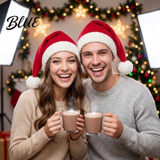 Christmas Knitted Hat Party Headwear Winter Warm Adults Kids Santa for Elf Holiday with Pom