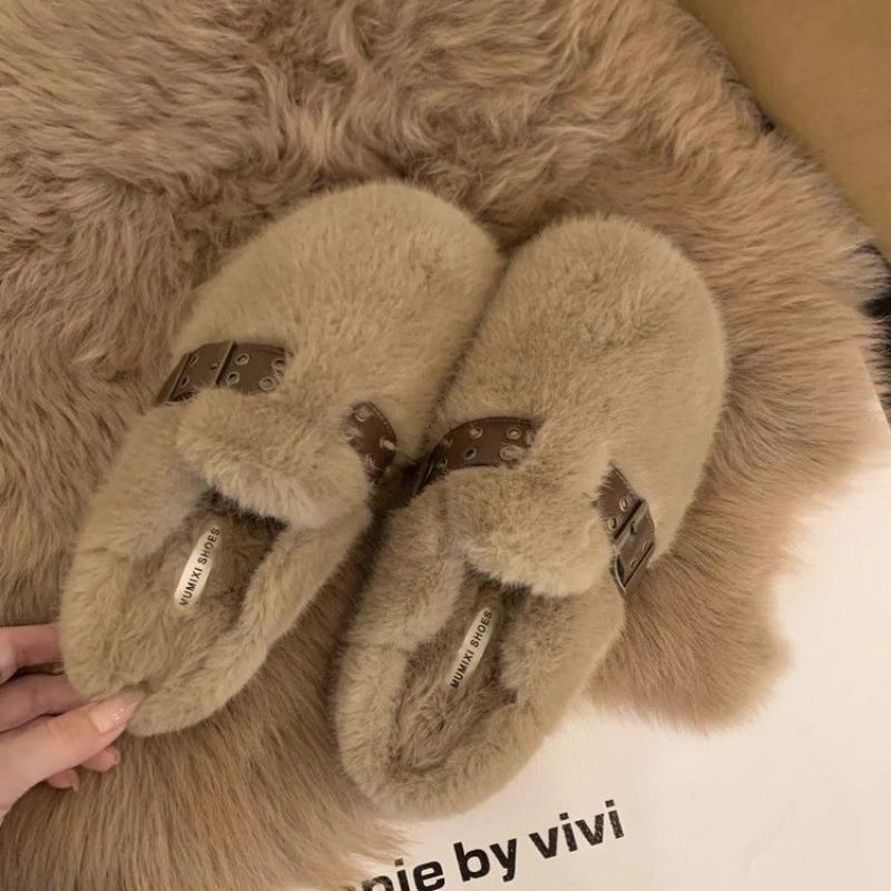 

Женские повседневные кроссовки с круглым носком, белые кожаные туфли, лоферы слипоны, меховые мягкие мокасины слипоны, новые зимние базовые для отдыха 40 коричневый