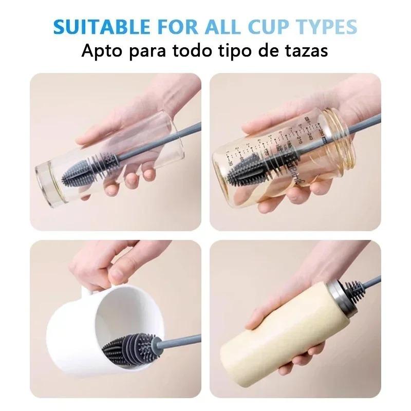 3pcs Silicone Bottles Brush Baby Bottles Clean Brushes Long Cleaning Brush Cup Brush for Scrubbing Useful Cleaning Product for Home