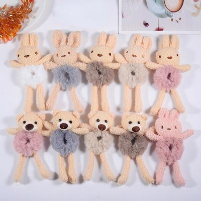 Fasce elastiche per capelli coreane del fumetto della peluche di Kawaii Coniglio Orso Corda per capelli Cravatte per capelli Ragazze Updo Copricapo Accessori per capelli per ragazze