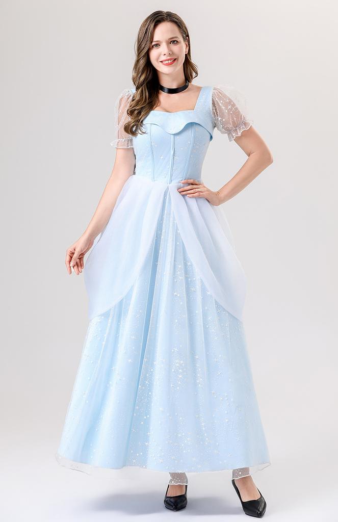 Halloween Princess Dress Cosplay Costume for Girls - Cinderella Aurora Sleeping Beauty Fairytale Gown Performance Outfit