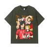 275 GSM Washed T-shirts 100% Cotton Haikyu V6 Print Unisex Heavy Cotton T Shirt
