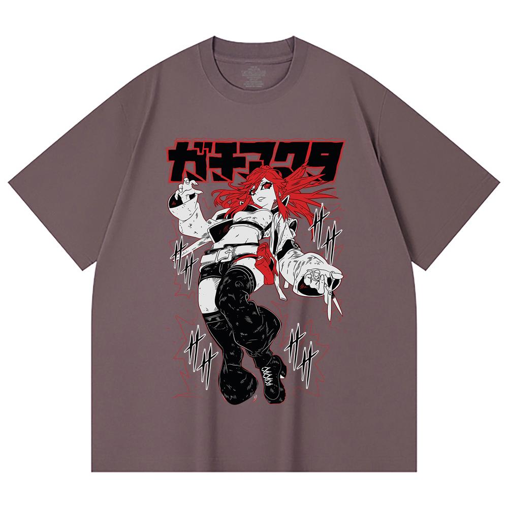 230 Gsm 100% Cotton Gachiakuta V6 Riyo White Print Unisex Heavy Cotton T Shirt