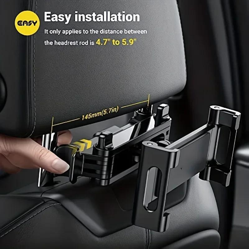 Car Tablet Holder Headrest iPad Mount Auto Telescopic Backseat Tablet Stand Cradle Clip Universal Seat Back Cell Phone Bracket
