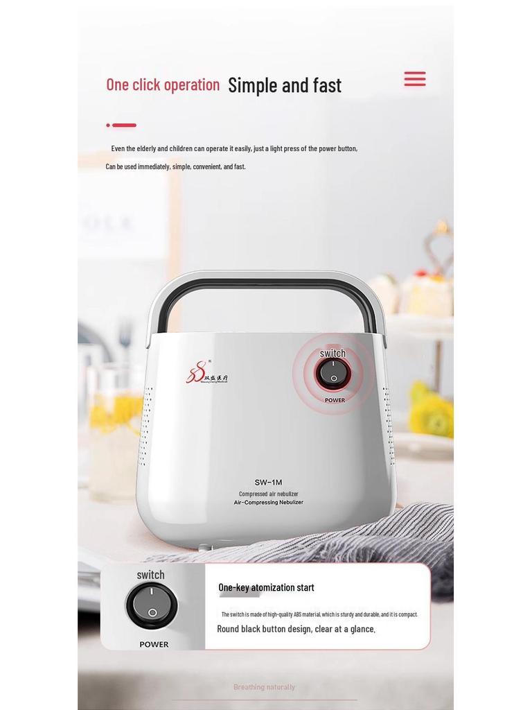 ShuangSheng SW-1M Home Nebulizer for All Ages - Compressor Air System