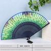 Chinese Style Gifts Ghatpot Silk Portable Portable Fan Dance Fan Performance Fan Summer Ink Painting Folding Fan Chinese Ancient Style Cut Out Men
