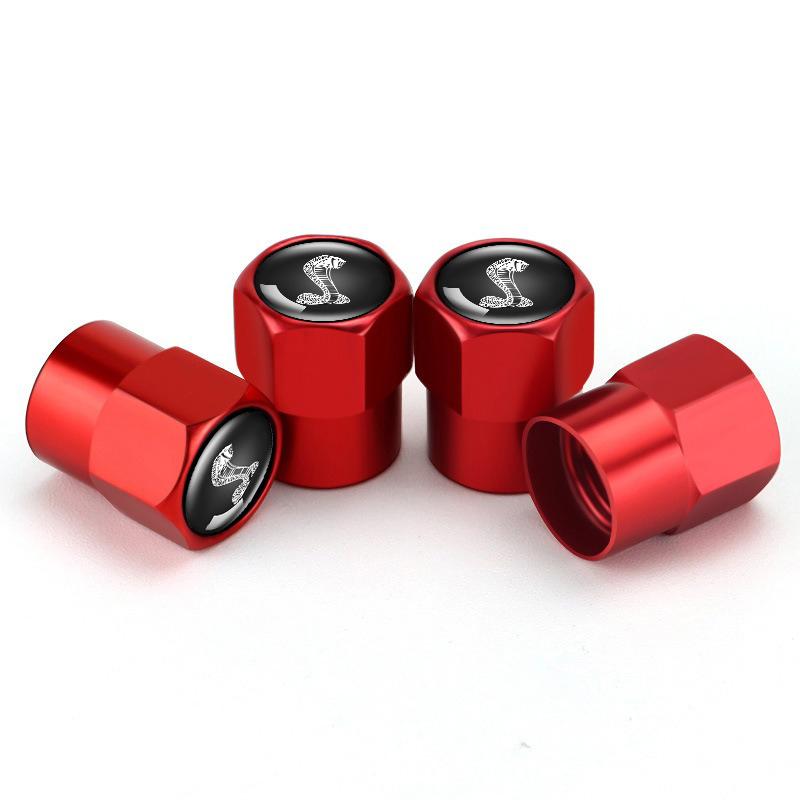 4PCS Car Emblem Metal Tire Valve Caps Tyre Dust Covers For Ford Mustang GT500 GT350 Focus Mk2 Mk3 Mk4 Fiesta Cobra Shelby Cobra