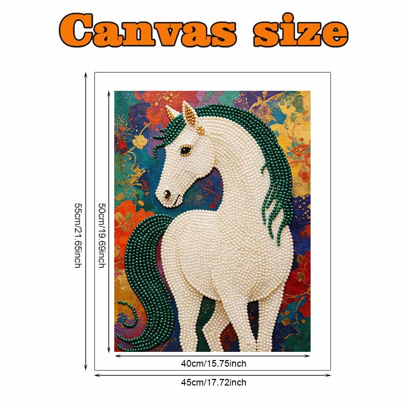5D Pearl Painting Handmade DIY Elegant Horse Home Office Desktop Decoration Painting