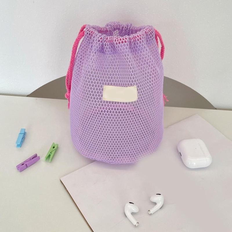 Fashionable Mesh Travel Toiletry Bag with Quick Closure Practical Polyester Cosmetic Pouch for Daily Commute and Outdoor Use