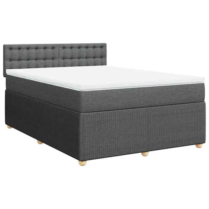 VidaXL Slatted Bed Base with Mattress Dark Grey 160x200cm Fabric 3287522