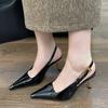 Fashion Leopard Pumps Footwear New Elegant Women Heeled Shoes Fashion Buckle Strap Female Pointed Toe Slingbacks Ladies High Heels Shoes